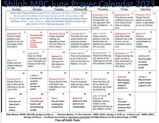 SHILOH MBC JUNE 2023 PRAYER CALENDAR (1) - Shiloh